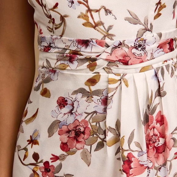 NWOT Lulus My Favorite Day Ivory Floral Print Tulip Skirt Midi Dress - Picture 5 of 8